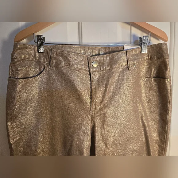 Chico's Platnum Label Gold Shimmer Jeans - Picture 5 of 12